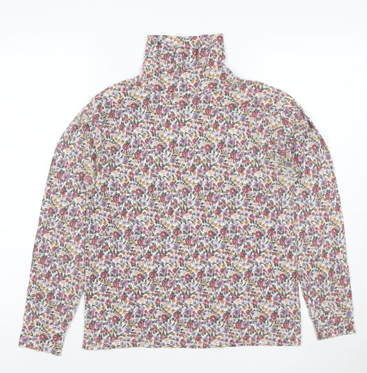 Spirit of the Andes Women's Multicoloured Floral Roll Neck Long Sleeve Top L
