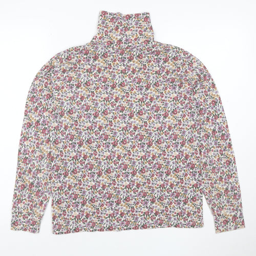 Spirit of the Andes Women's Multicoloured Floral Roll Neck Long Sleeve Top L