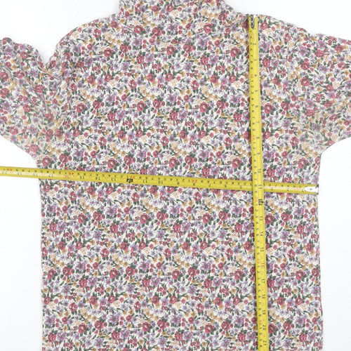 Spirit of the Andes Women's Multicoloured Floral Roll Neck Long Sleeve Top L