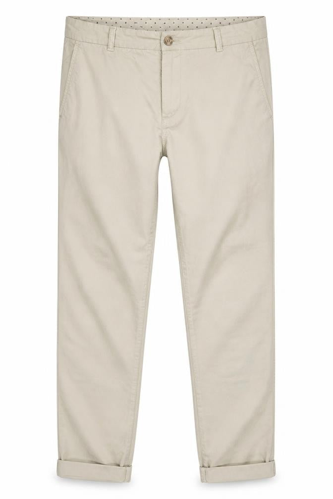 Front view of Marks & Spencer Men Beige Regular Fit Chino Trousers, size 14
