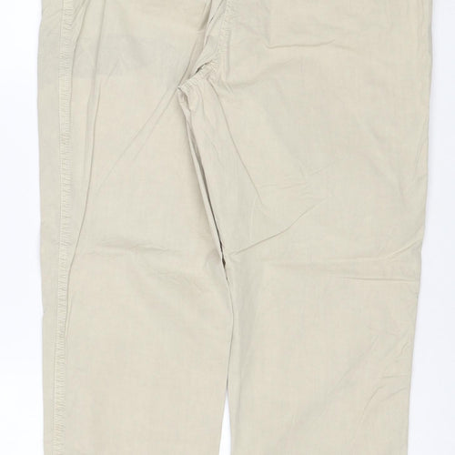 Marks and Spencer Men Beige Regular Fit Chino Trousers Size 14