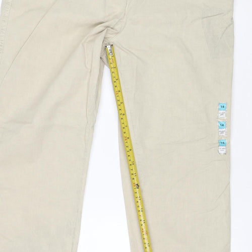 Marks and Spencer Men Beige Regular Fit Chino Trousers Size 14