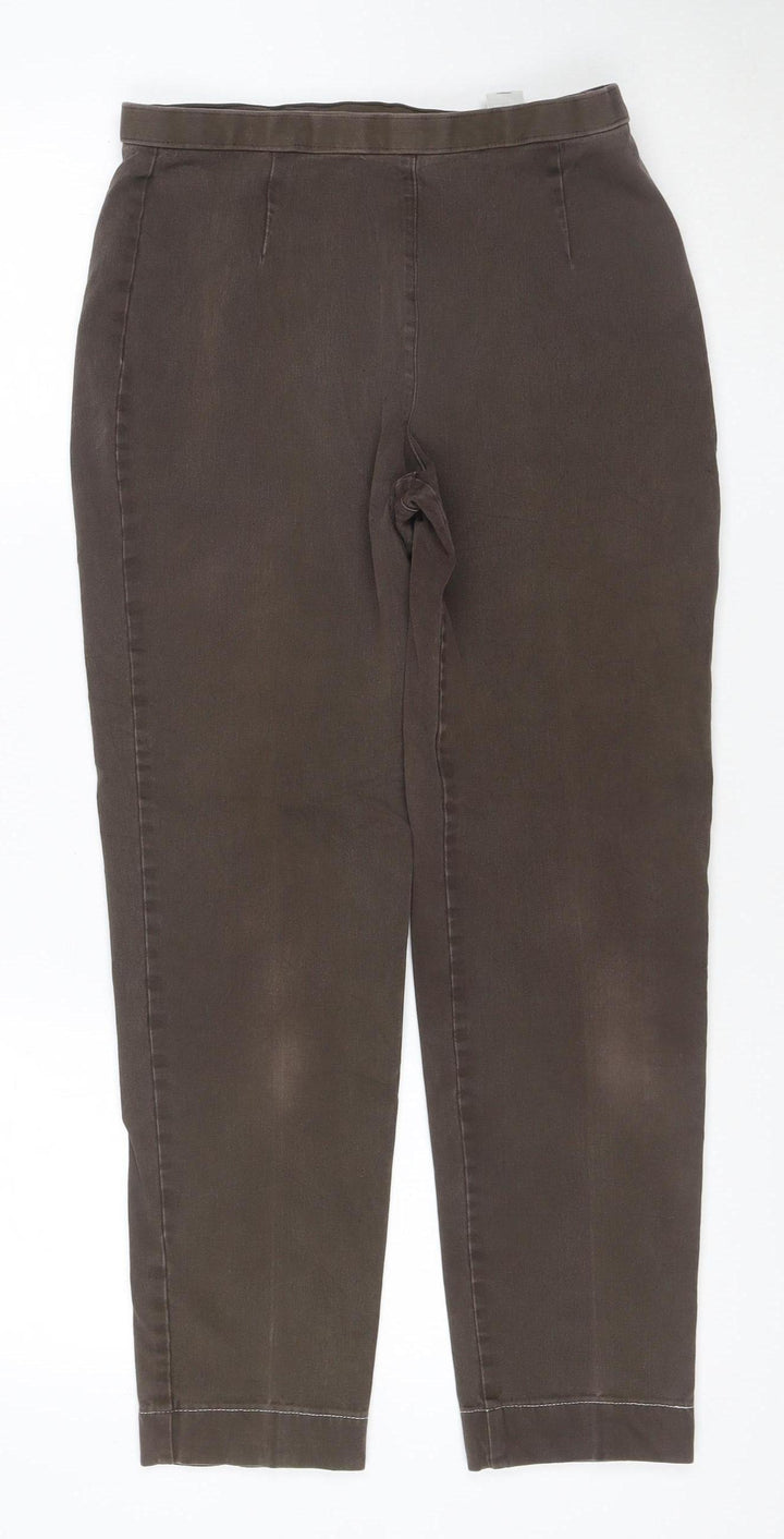 Marks and Spencer Women’s Brown Size 12 Long Straight Trousers