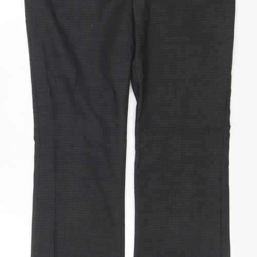 Next Men's Black Check Regular Fit Dress Trousers Size 8