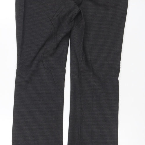 Next Men's Black Check Regular Fit Dress Trousers Size 8