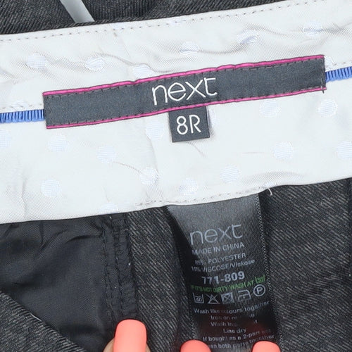 Next Men's Black Check Regular Fit Dress Trousers Size 8