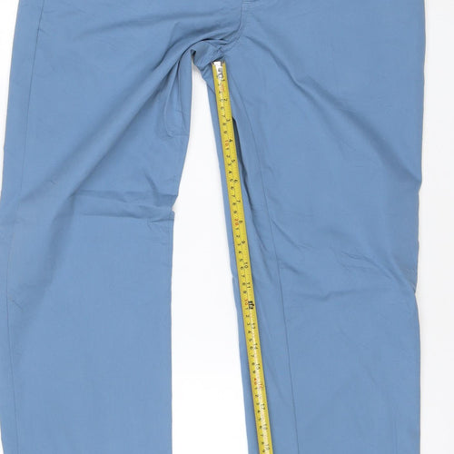 Marks and Spencer Blue Harbour Mens Blue Chino Trousers 34x31 Regular Fit