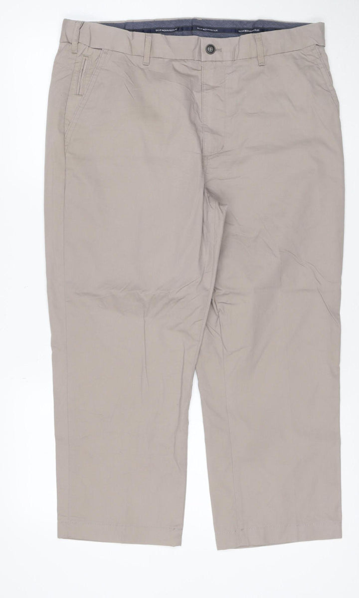 Marks and Spencer Blue Harbour Men's Beige Regular Fit Chino Trousers 36x29