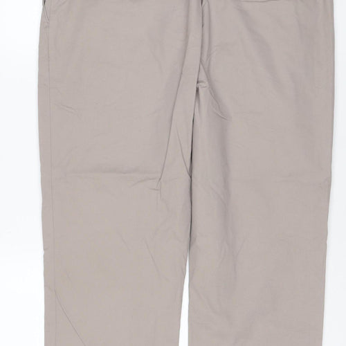 Marks and Spencer Blue Harbour Men's Beige Regular Fit Chino Trousers 36x29