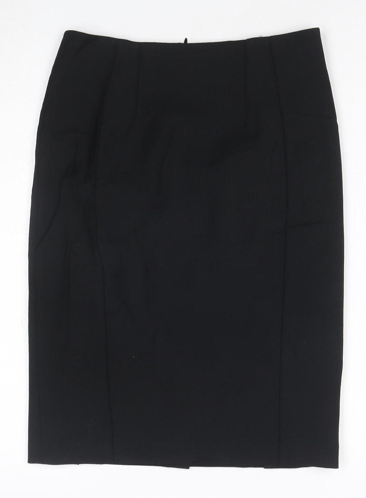 Reiss Womens Black Size 10 Pencil Skirt Lined Stretch High Rise