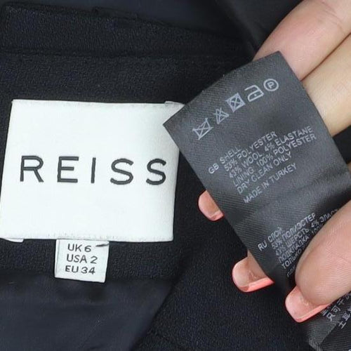 Reiss Womens Black Size 10 Pencil Skirt Lined Stretch High Rise