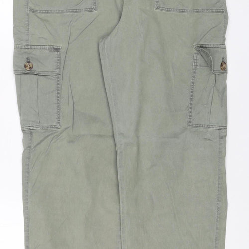 Marks and Spencer Womens Green Size 10 Cargo Trousers Lightweight Cotton Modal