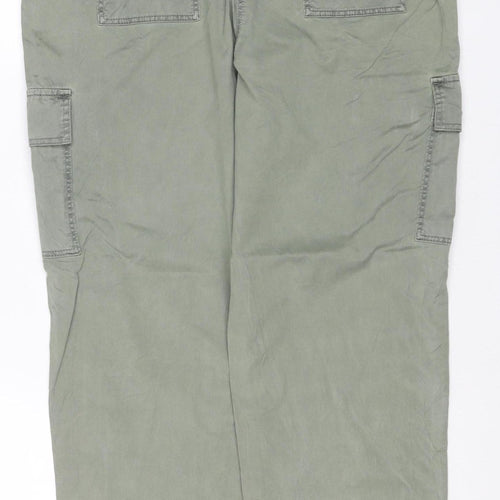 Marks and Spencer Womens Green Size 10 Cargo Trousers Lightweight Cotton Modal