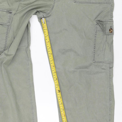 Marks and Spencer Womens Green Size 10 Cargo Trousers Lightweight Cotton Modal