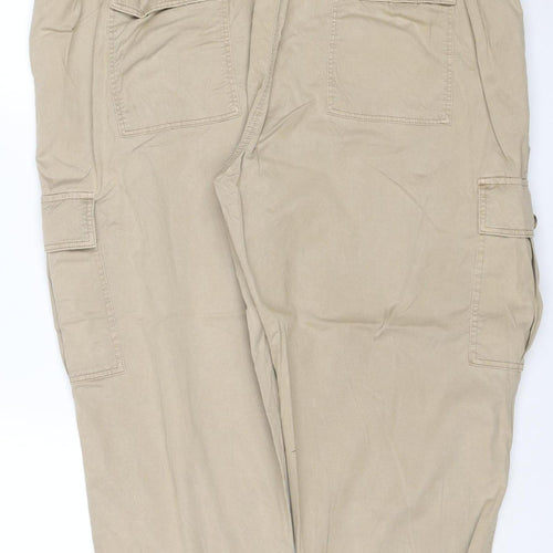 Marks and Spencer Womens Beige Cargo Trousers Size 22 Lyocell Blend