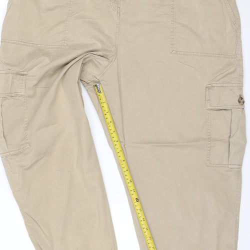 Marks and Spencer Womens Beige Cargo Trousers Size 22 Lyocell Blend