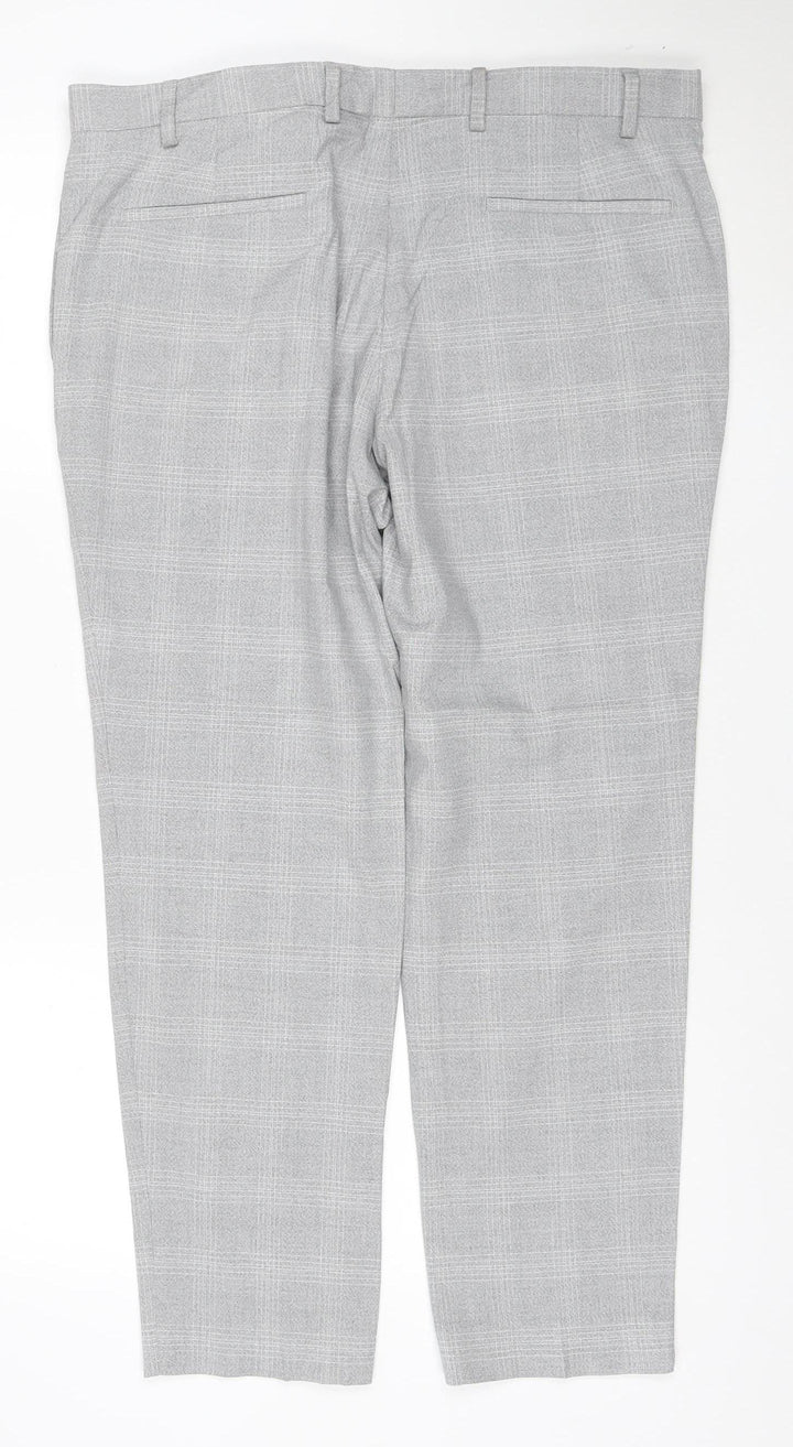 Marks and Spencer Men's Grey Check Skinny Dress Trousers 38S