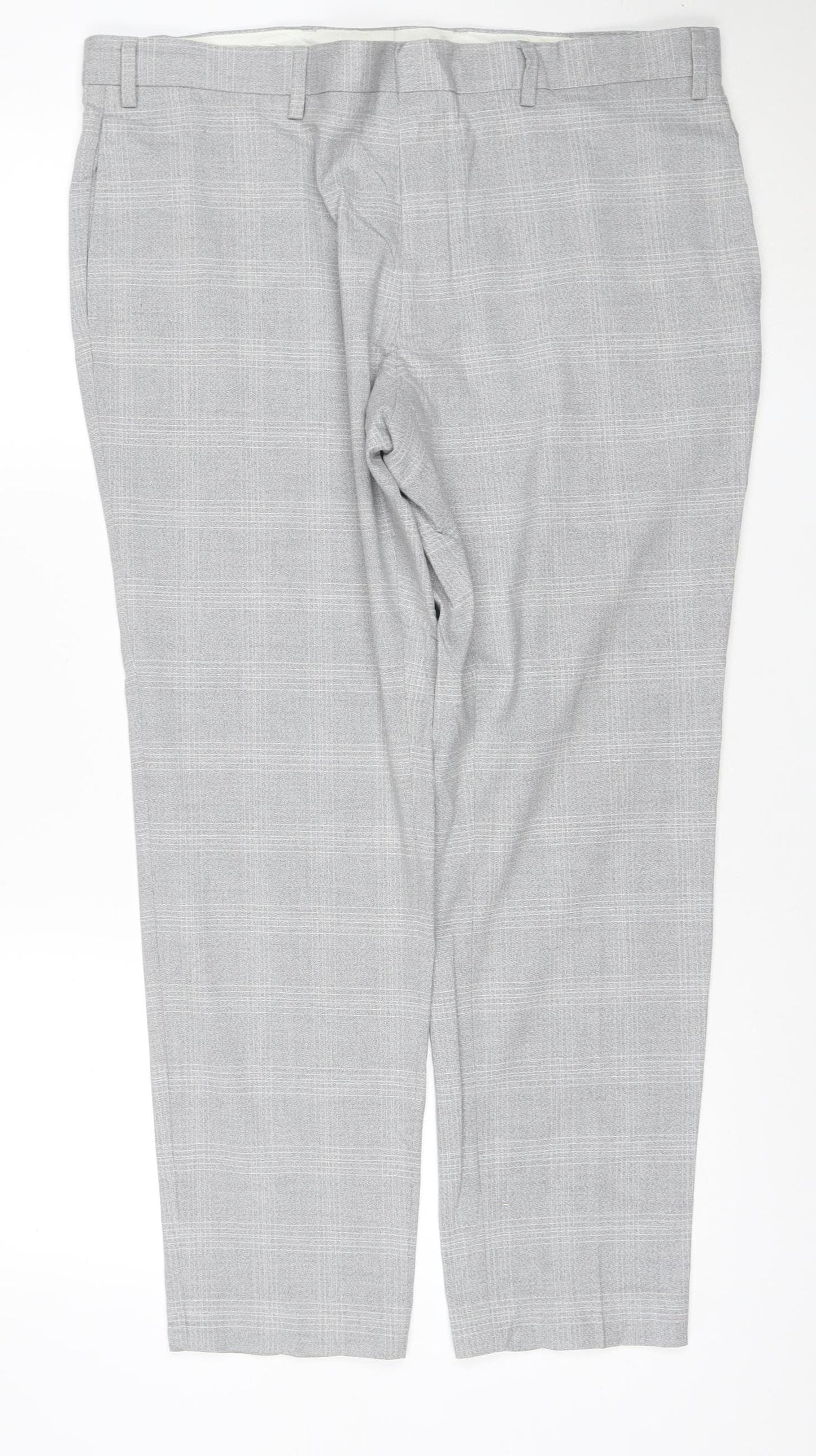 Marks and Spencer Men's Grey Check Skinny Dress Trousers 38S