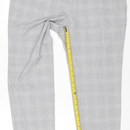 Marks and Spencer Men's Grey Check Skinny Dress Trousers 38S