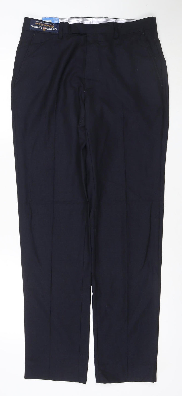 Marks and Spencer Savile Row Black Wool Tailored Mens Dress Trousers 32R
