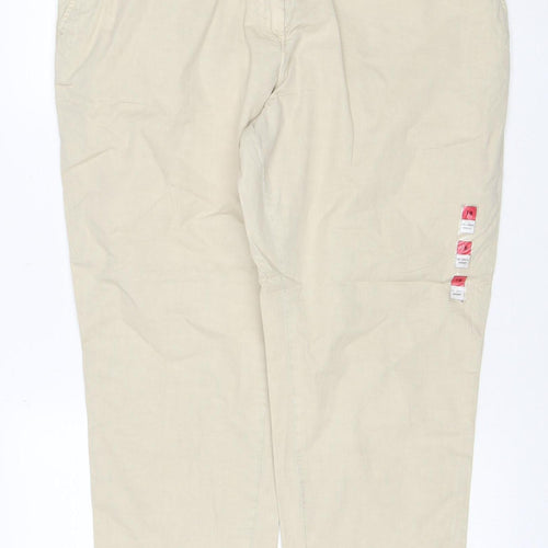 Marks and Spencer Womens Beige Chino Trousers Size 18 Cotton