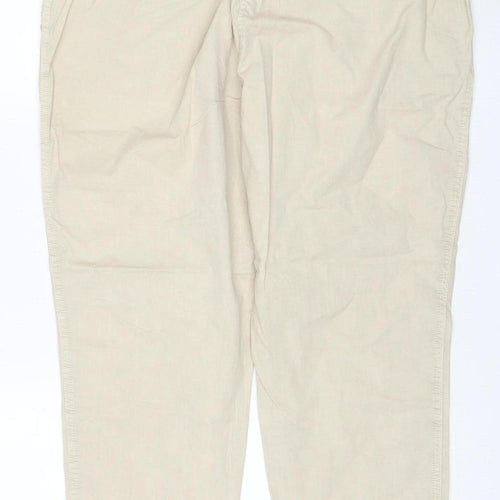 Marks and Spencer Womens Beige Chino Trousers Size 18 Cotton