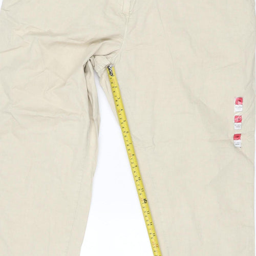 Marks and Spencer Womens Beige Chino Trousers Size 18 Cotton