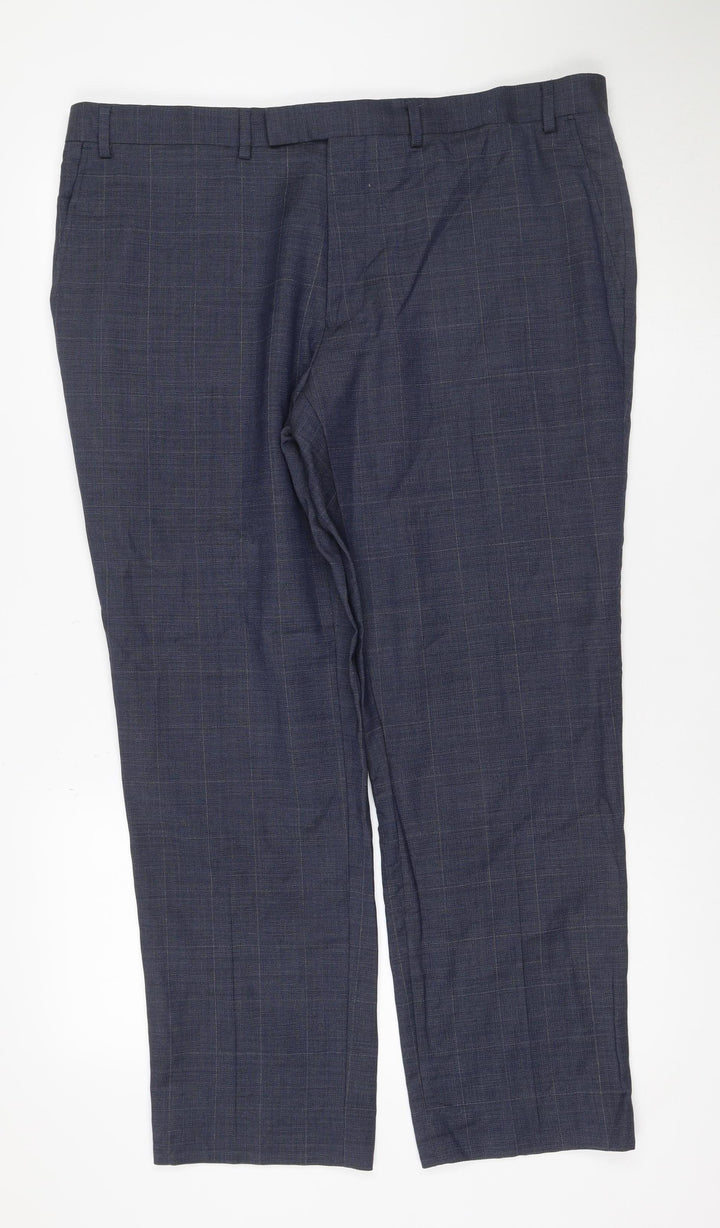 Marks and Spencer Men's Blue Wool Blend Tailored Dress Pants 40/29