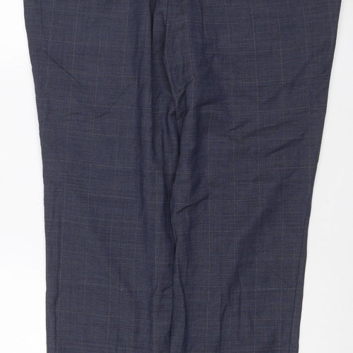 Marks and Spencer Men's Blue Wool Blend Tailored Dress Pants 40/29