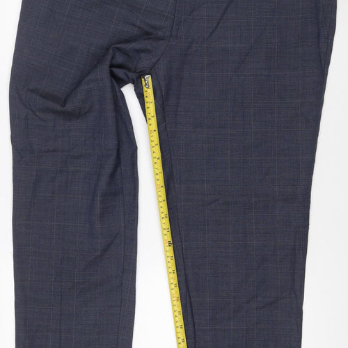 Marks and Spencer Men's Blue Wool Blend Tailored Dress Pants 40/29