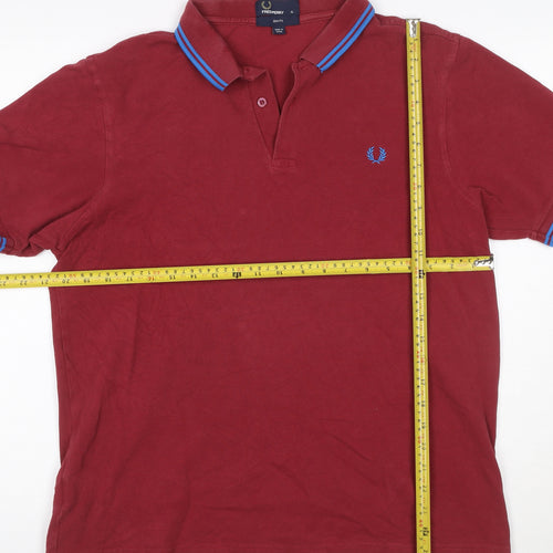 Fred Perry Men's Red Slim Fit Polo Shirt XL Cotton Casual