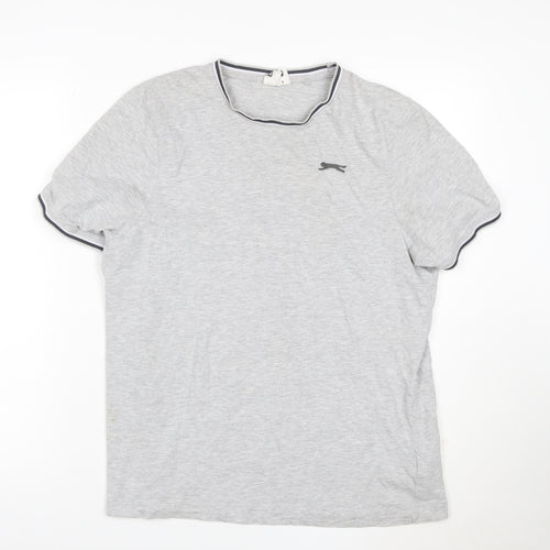 Slazenger Men's Grey Short Sleeve Crew Neck T-Shirt Size M
