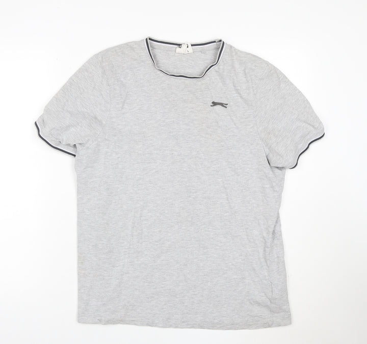 Slazenger Men's Grey Short Sleeve Crew Neck T-Shirt Size M