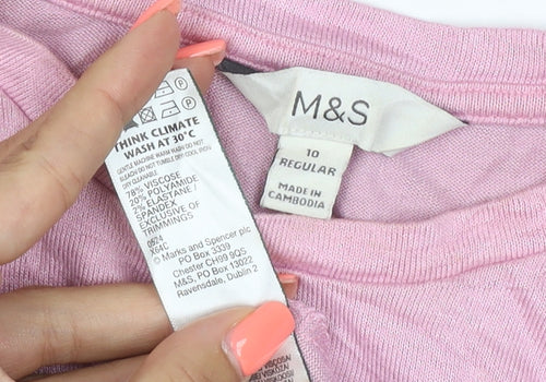 Marks and Spencer Women’s Pink Crew Neck Long Sleeve Pullover Jumper Size 10