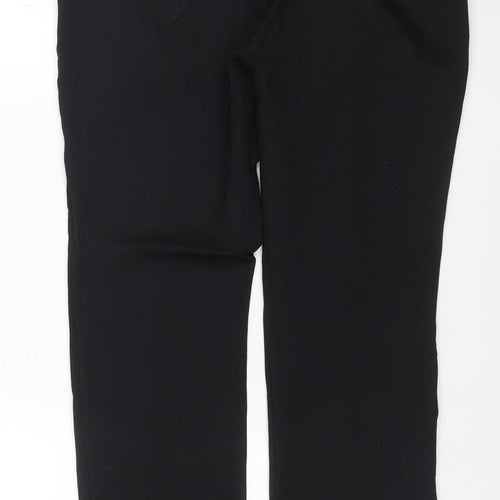Marks and Spencer Women Black Size 12 Short Straight Leg Trousers