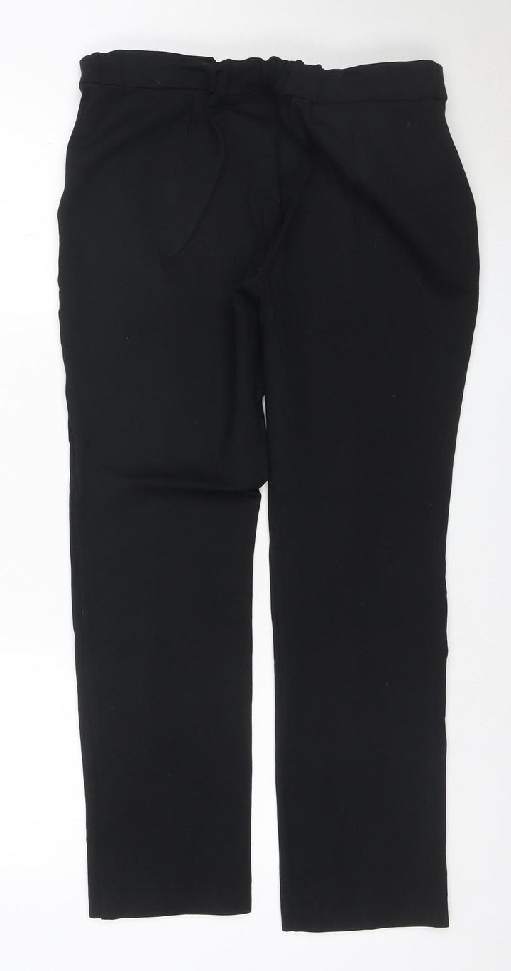 Marks and Spencer Women Black Size 12 Short Straight Leg Trousers