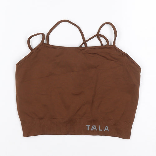 Tala Women's Brown Slim Fit Seamless Activewear Tank Top M