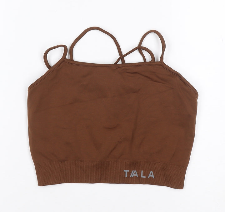 Tala Women's Brown Slim Fit Seamless Activewear Tank Top M