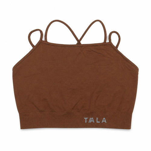 Tala Women's Brown Slim Fit Seamless Activewear Tank Top M
