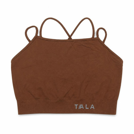 Tala Women's Brown Slim Fit Seamless Activewear Tank Top M