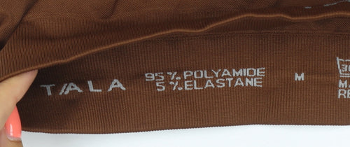 Tala Women's Brown Slim Fit Seamless Activewear Tank Top M
