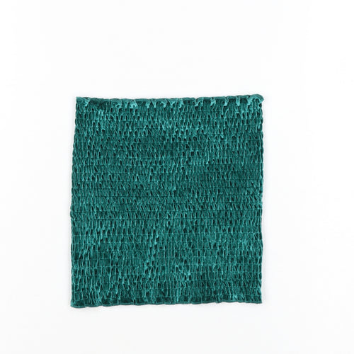 Urban Outfitters Women's Green Cropped Velvet Tank Top S