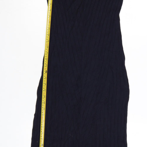 Topshop Maternity Black Ribbed Knit Long Sleeve Bodycon Midi Dress UK 10
