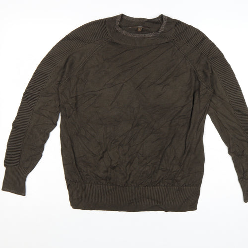 Next Women Brown Crew Neck Long Sleeve Knit Jumper Size 14