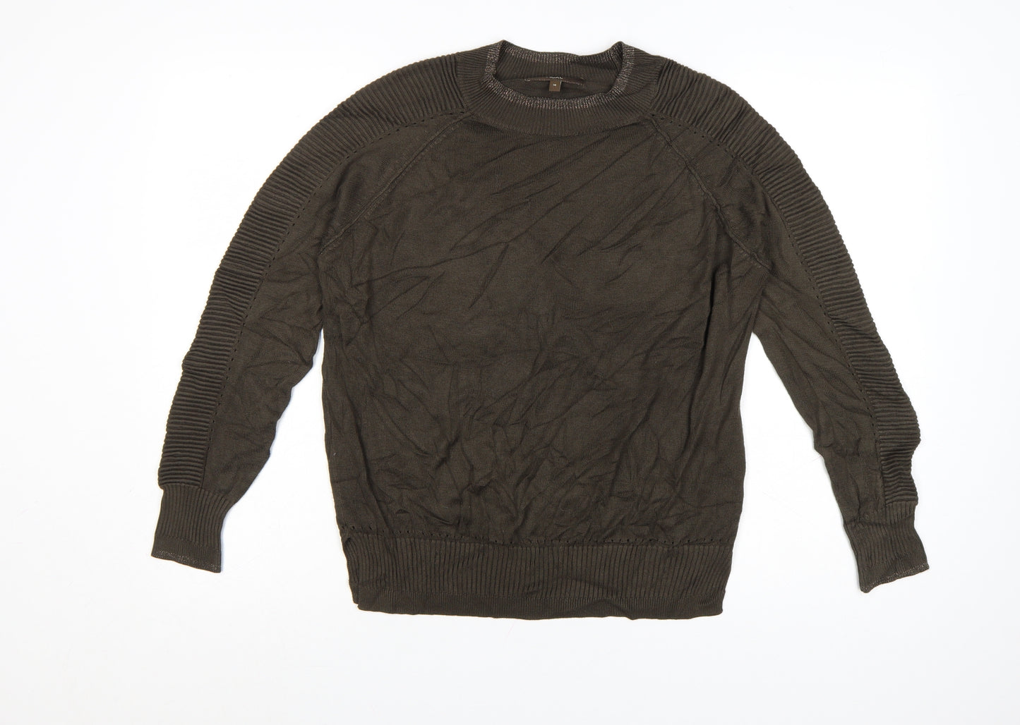 Next Women Brown Crew Neck Long Sleeve Knit Jumper Size 14