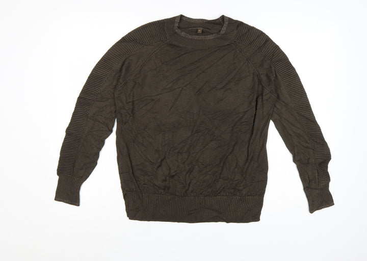 Next Women Brown Crew Neck Long Sleeve Knit Jumper Size 14