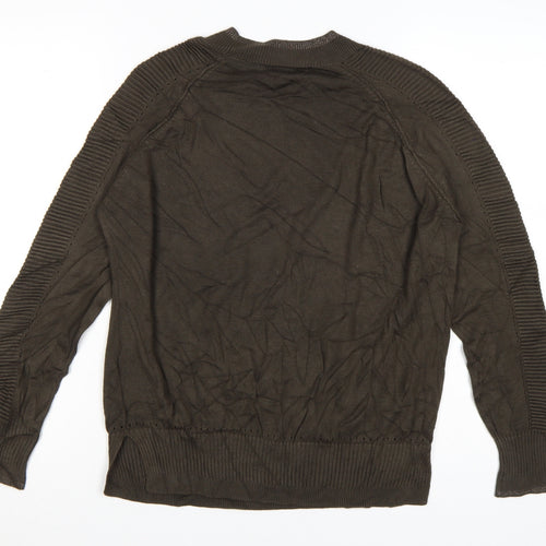 Next Women Brown Crew Neck Long Sleeve Knit Jumper Size 14