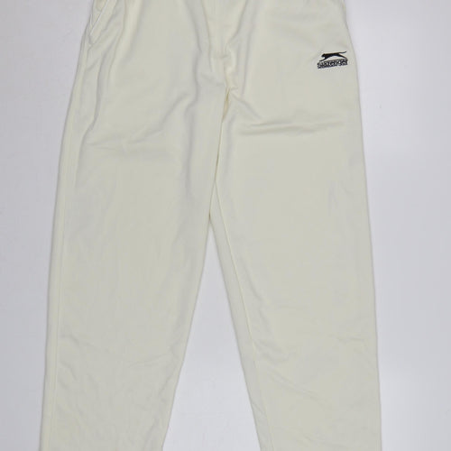 Slazenger Men Ivory Regular Fit Sweatpants S Lightweight Sports Trousers