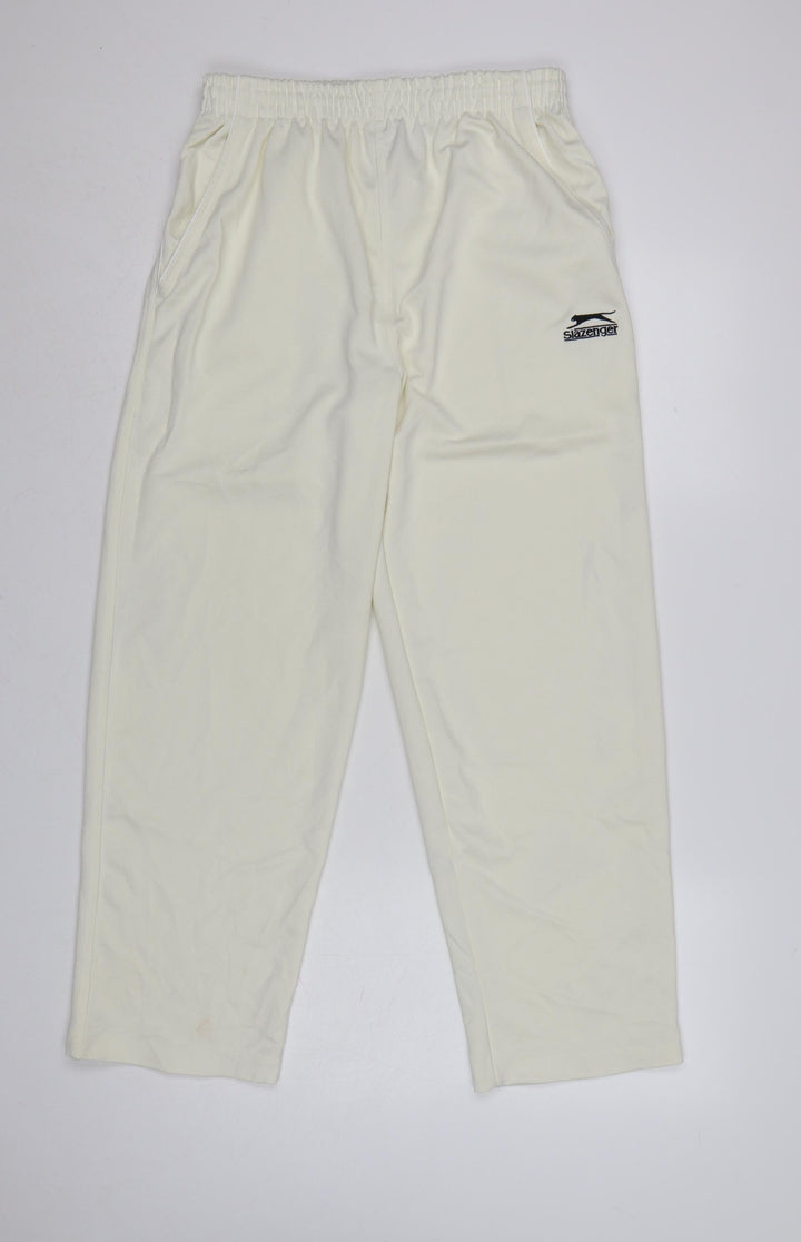 Slazenger Men Ivory Regular Fit Sweatpants S Lightweight Sports Trousers