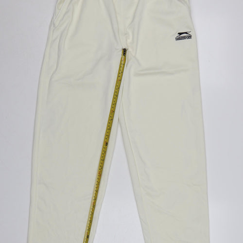 Slazenger Men Ivory Regular Fit Sweatpants S Lightweight Sports Trousers